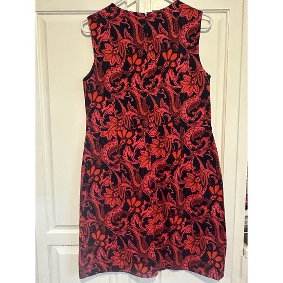 Lands End Colorful Floral Shift Stretch Dress Knee Length Size 12 Pockets - Picture 8 of 13